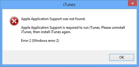 Apple application support не устанавливается