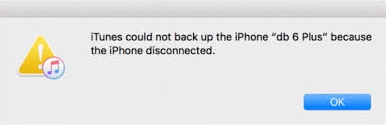 iTunes Could Not Back up Because iPhone Disconnected.