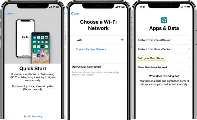 Manually Set Up New iPhone
