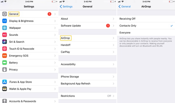 Turn On Airdrop In Setting