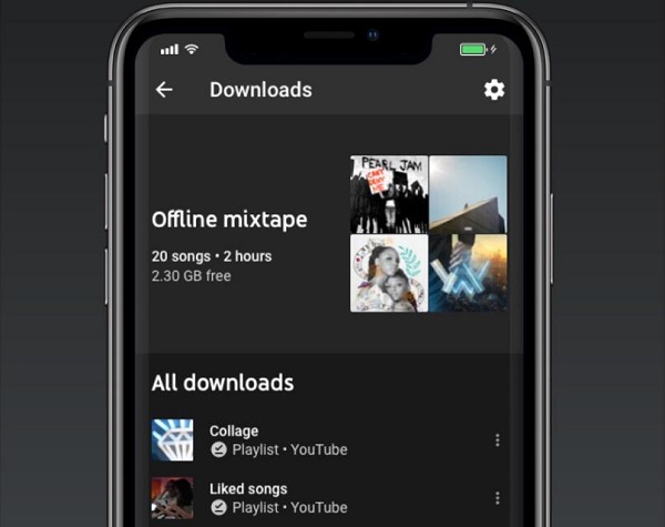 YouTube Music Downloaded on iPhone