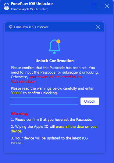 Unlock Confirmation