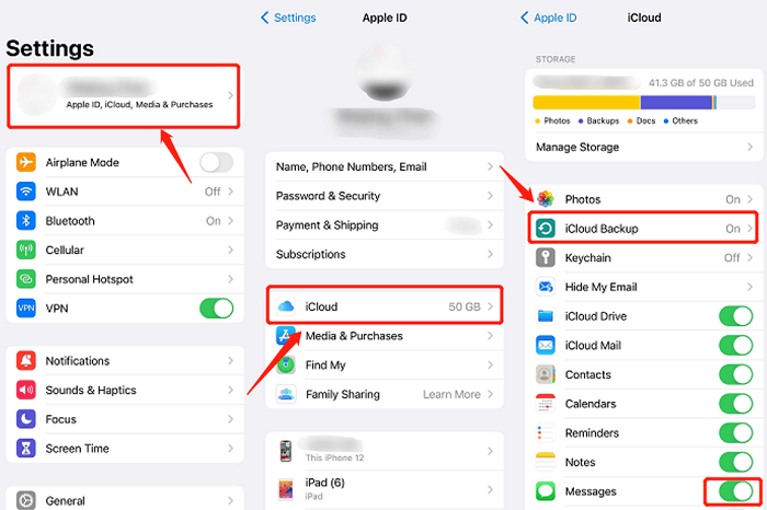 Check iCloud Backup on iPhone