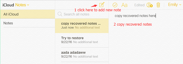 Copy Recovered Notes to iPhone