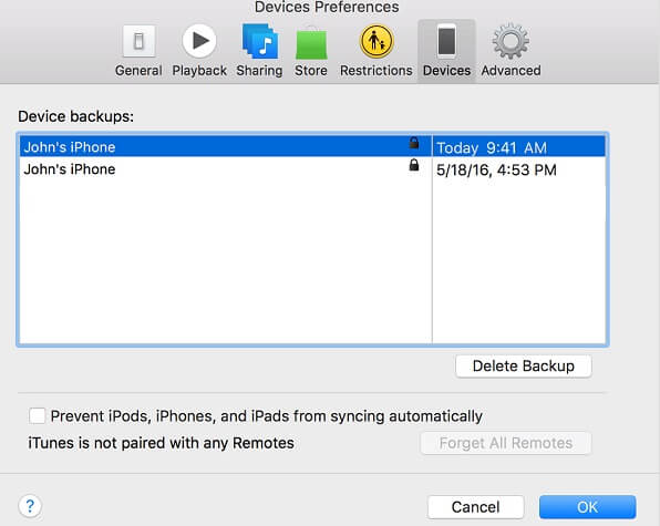 Encrypted iTunes Backup