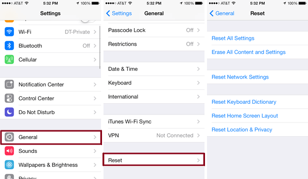 Erase All iPhone Content and Setting