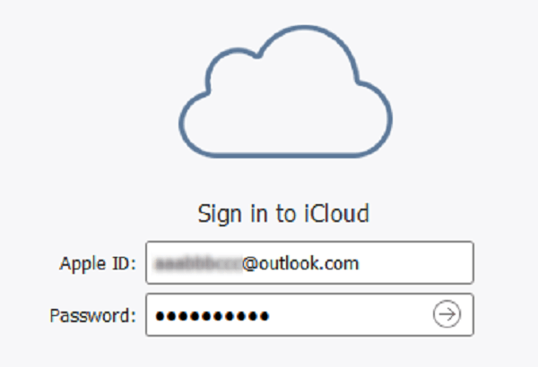 Enter Your iCloud Account to Recover Your Data