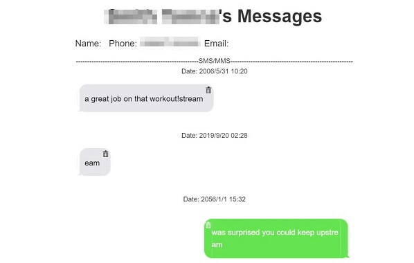 View iPhone Messages in HTML