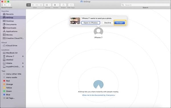 how to send file from iphone to mac via airdrop