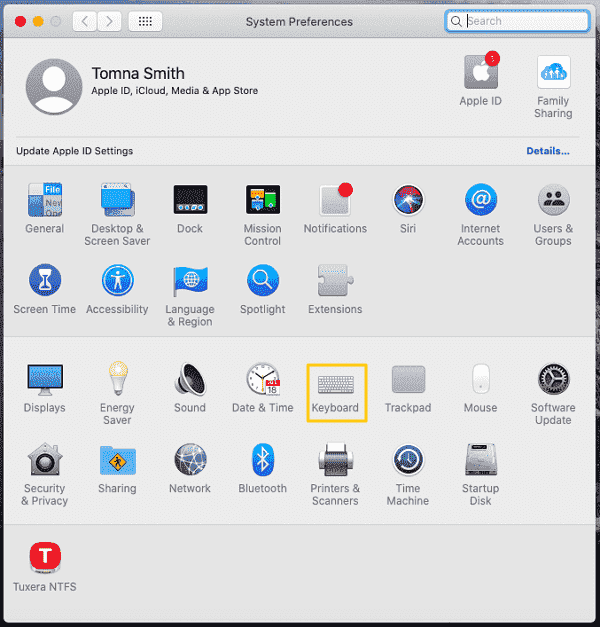 Choose Keyboard Settings in System Preferences