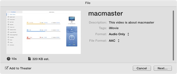 Export Audio from iMovie