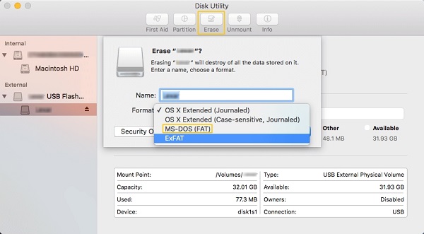 Format USB to FAT32 on Mac