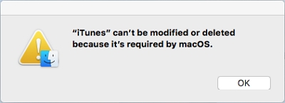 iTunes Can't be Modified or Deleted