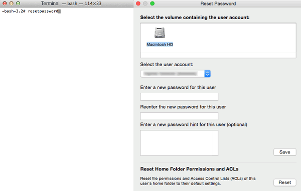 Reset Mac Password with Terminal