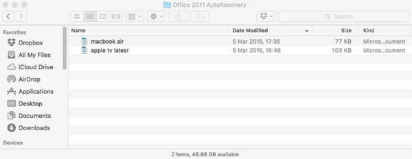 Office Autorecovery Folder