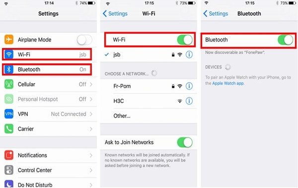 Open WiFi and Bluetooth for AirDrop