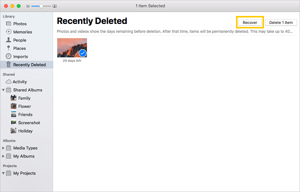 Recover Recently Deleted Photos on Mac
