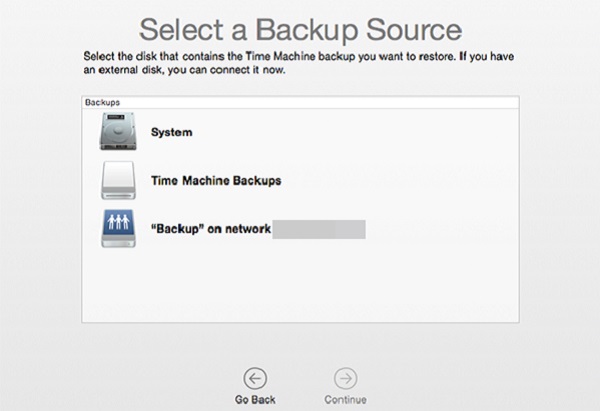 Select A Backup Source
