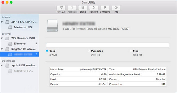Disk Utility on Mac
