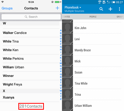 Complete Transferring iPhone Contacts to Android