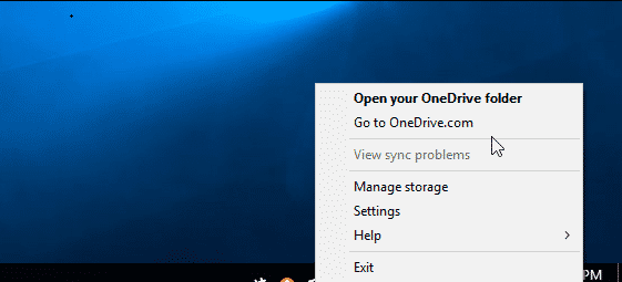 Click OneDrive Icon