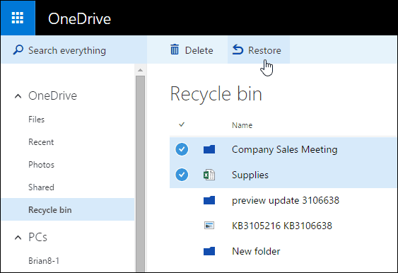 Recover Files From OneDrive 