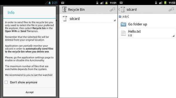 Recycle Bin para Android