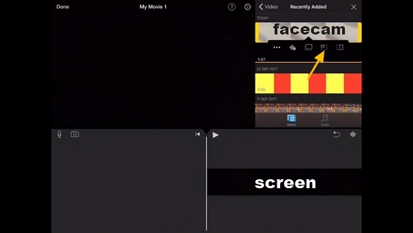 Add Facecam to iPhone Screen Video
