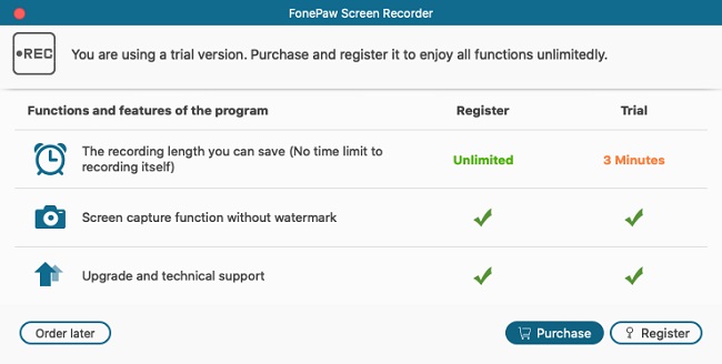 Trial Version of Screen Recorder