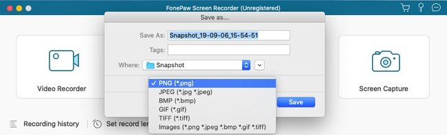 Save Snapshot on Mac