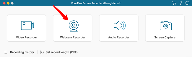 gravador de webcam FonePaw para mac