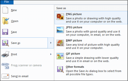 Save Screenshots in Paint