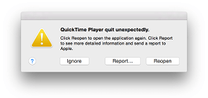 QuickTime Quit Unexpectedly