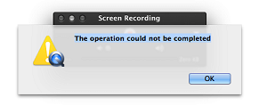 QuickTime Recording Operation Not Completed