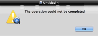 QuickTime This Operation Could Not Be Completed