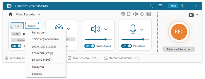 Select Recording Region