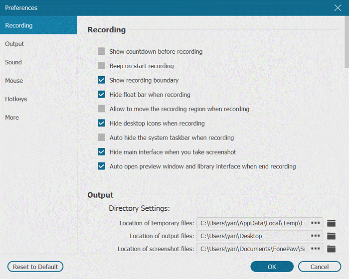 Win Settings Recording for HP Laptop