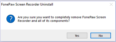 Confirm to Uninstall