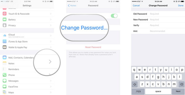 How to Change Notes Password