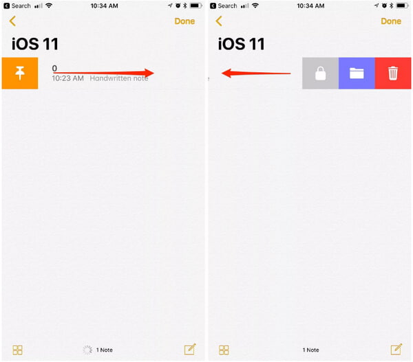 Lock Notes in iOS 11/12