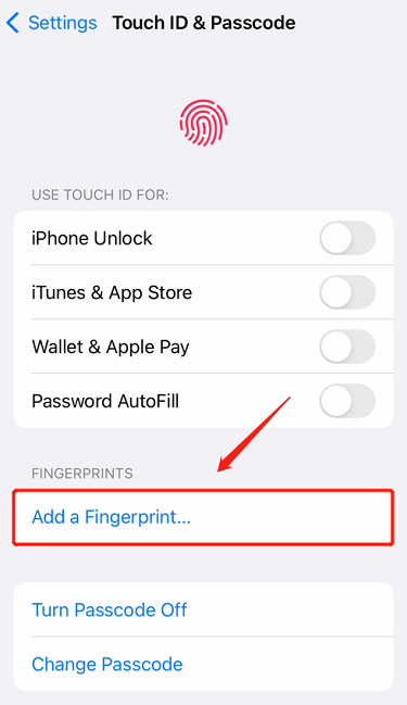 Reset Touch ID