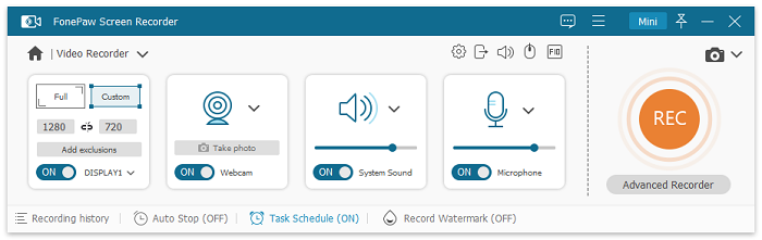 Customize Settings Video Recorder