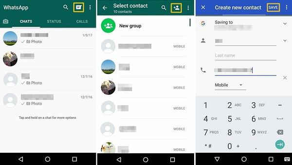 Add Contacts in WhatsApp