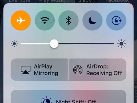 Airplane Mode on iOS 