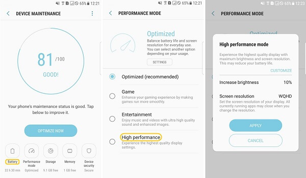 Android 7 Battery Performance Mode