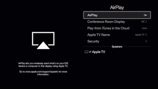 Apple TV Turn on AirPlay