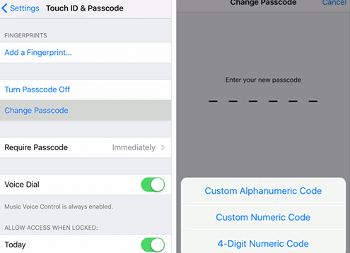 Change iPhone/iPad Passcode