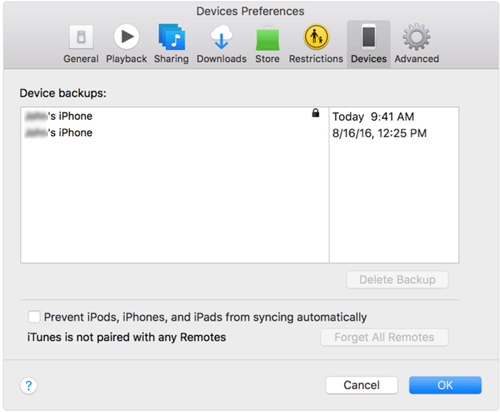Find iTunes Backup on Mac