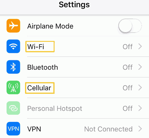 Check iPhone Network Connection