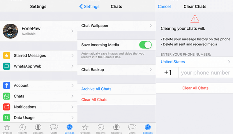 Clear All WhatsApp Chats on iPhone